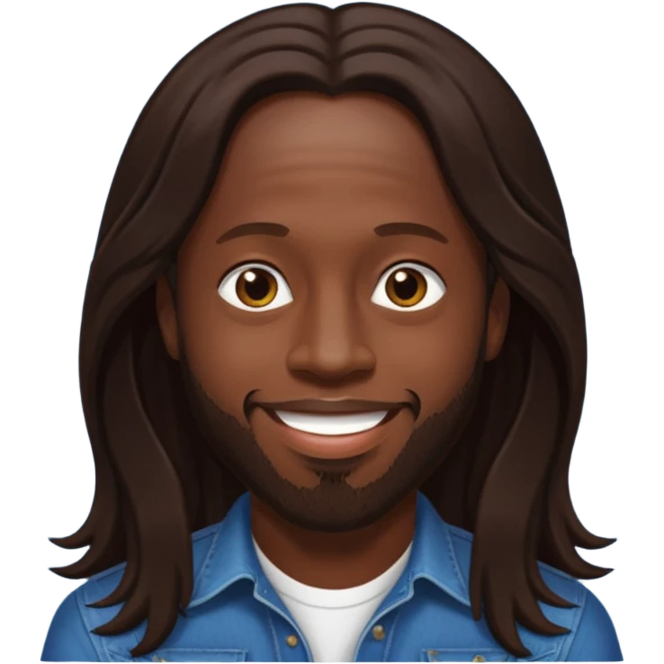 Wyclef Jean with dark brown long hair emoji