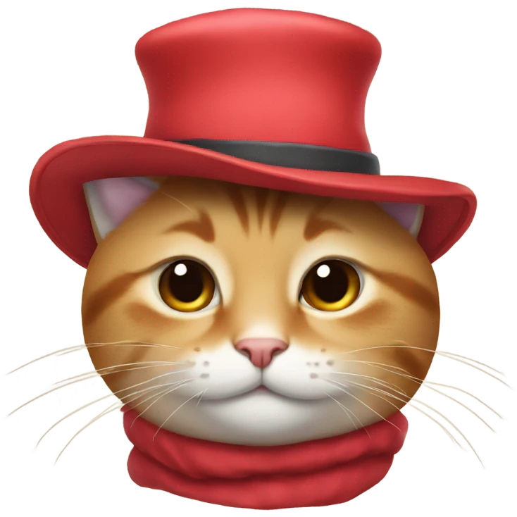 A cat with a face of love and a hat emoji