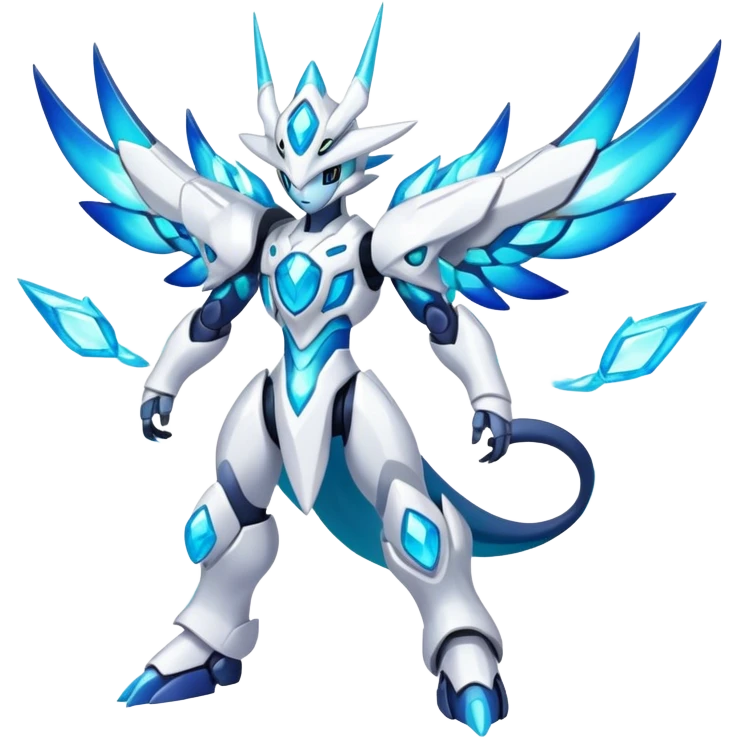 Shiny Futuristic Celestial Godly Fakemon-Pokemon-Digimon-Spectrobes-fusion, full body emoji