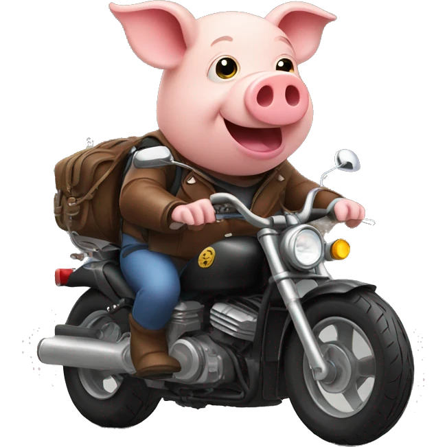 Pig on a motorcycle emoji