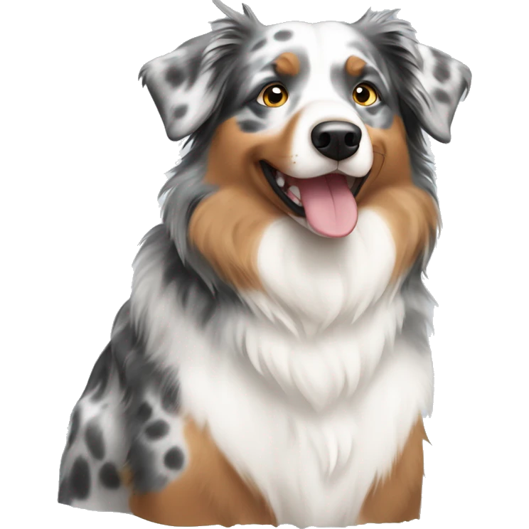 tan grey white spotted Australian shepherd  emoji