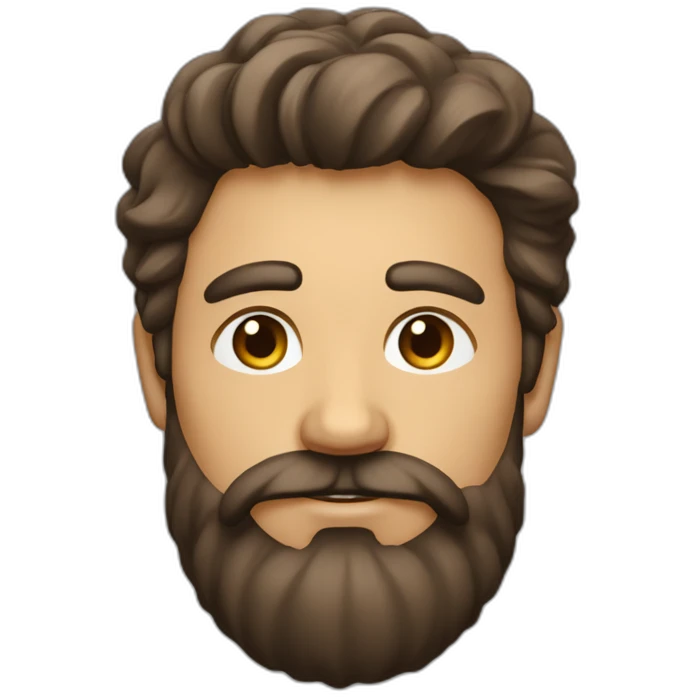 tête d'un homme brun avec la barbe et cheveux crépu emoji