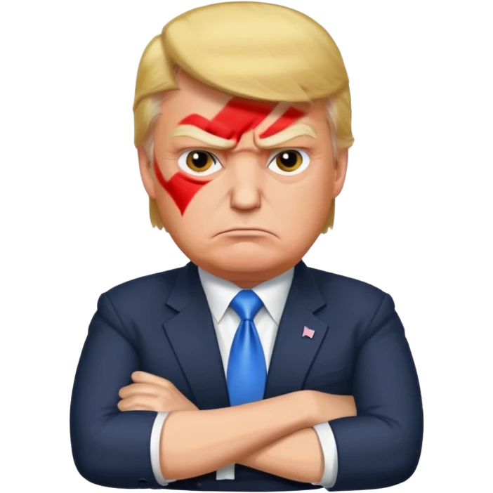 donald trump crossed arms, angry emoji