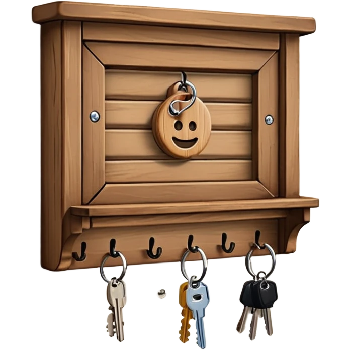 Wooden wall key holder  emoji