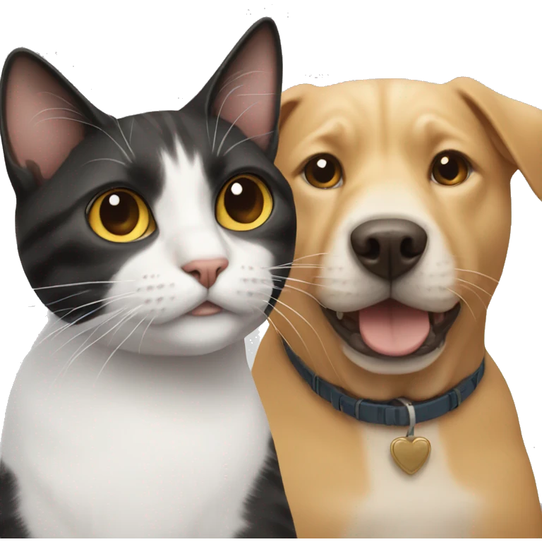 Cat with dog  emoji