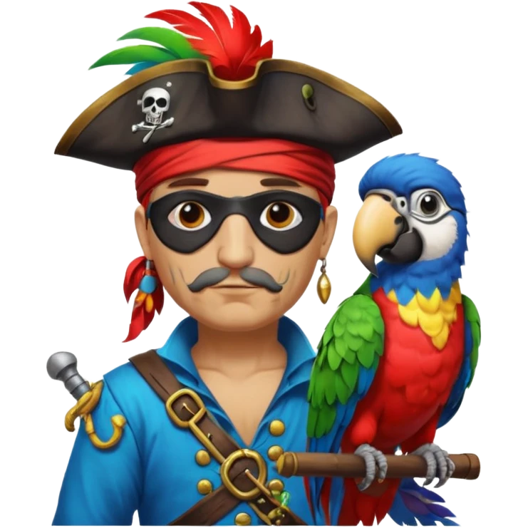 pirate and parrot emoji