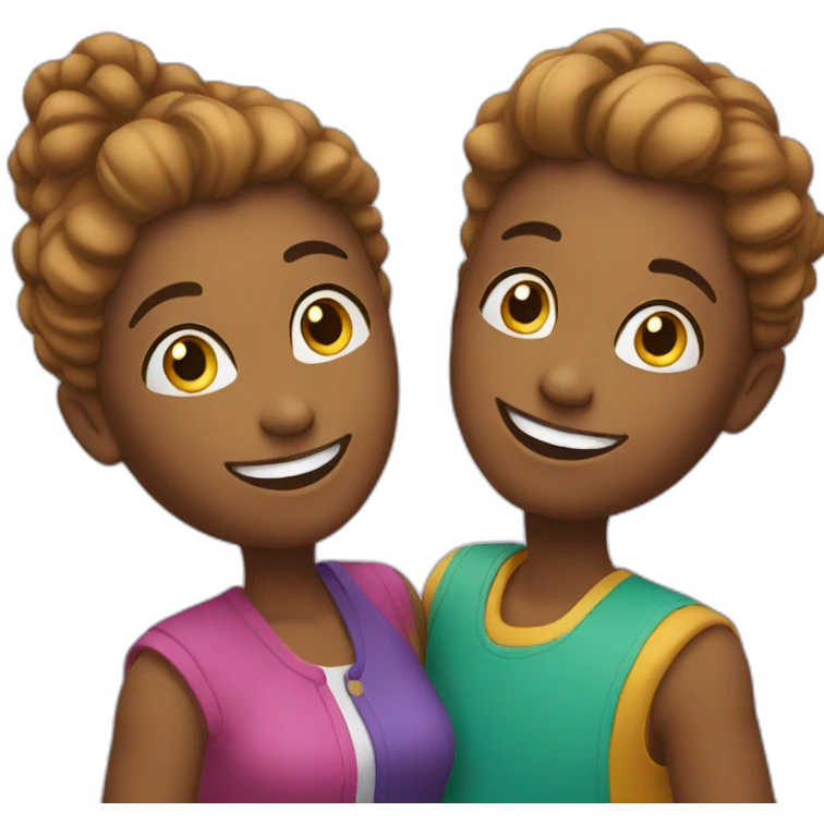 colorful duo smiling and posing emoji