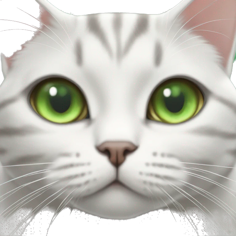 green eyes, white tabby tabby british shorthair cat emoji
