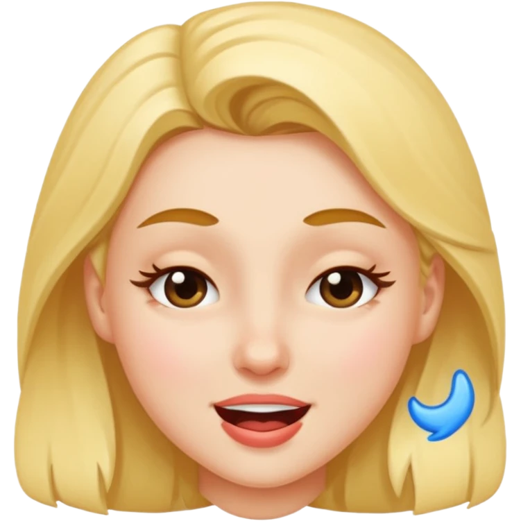 girl with big tits and hard nipples, winking with semen on face emoji