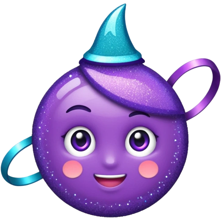 Glitter Roxo e Ciano Flecha emoji