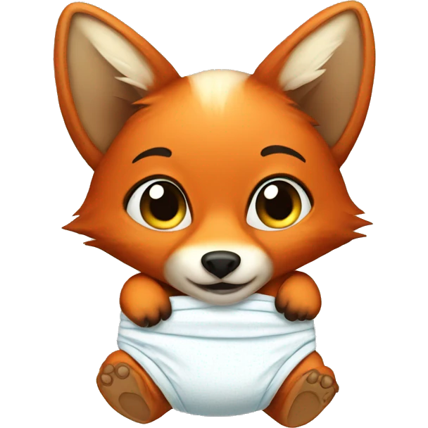 Fox in a diaper emoji