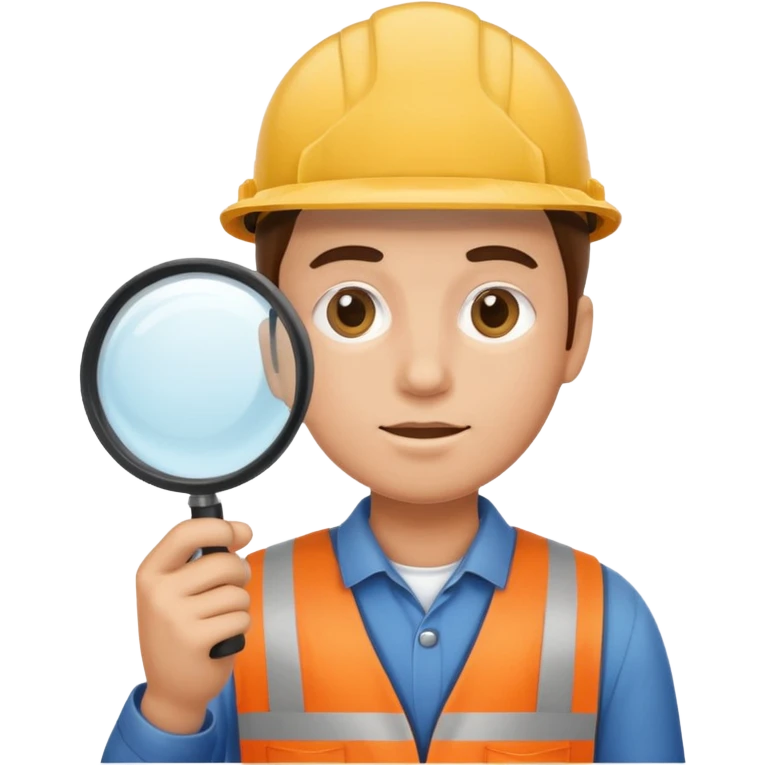 worker with magnifying glass emoji
