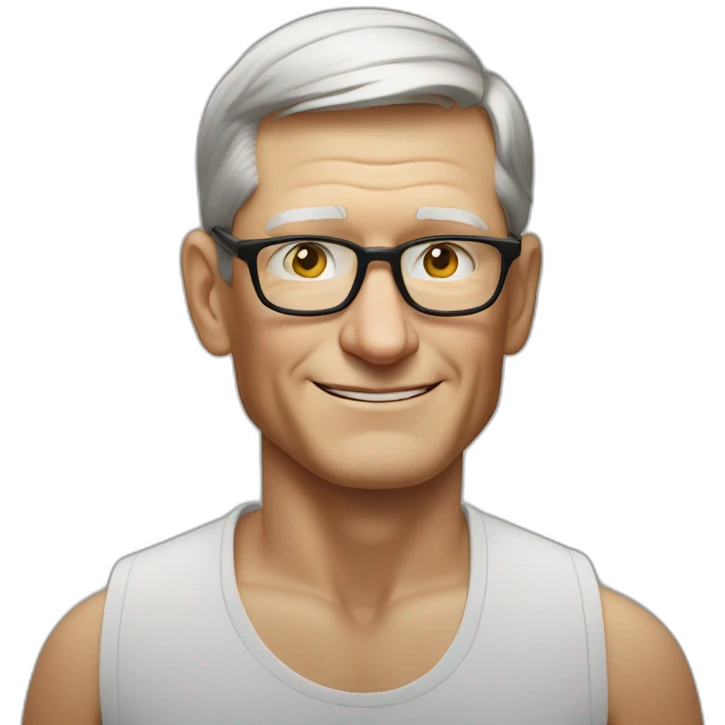 tim cook doing yoga emoji