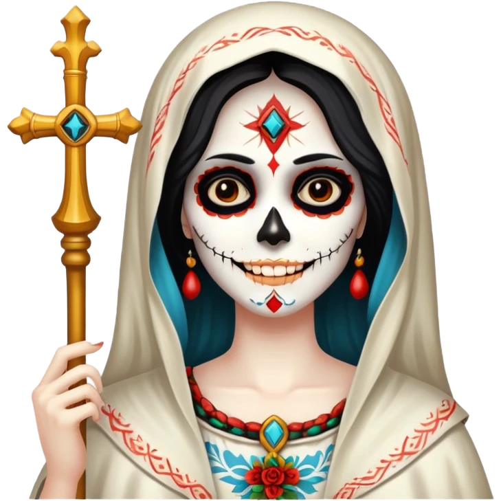Девушка Санта муэрто  emoji