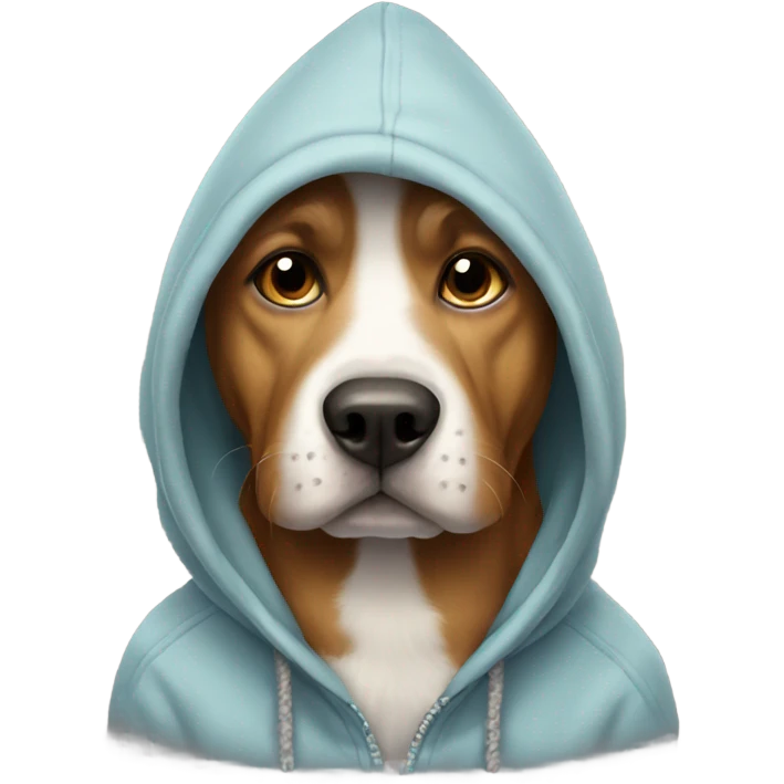 Dog wearing hoodie emoji