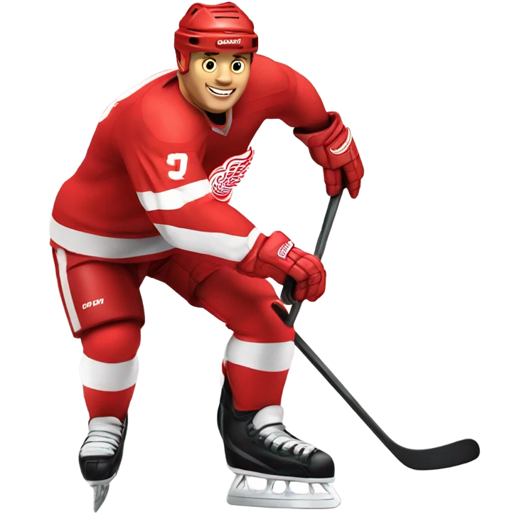 Detroit red wings hockey player, full figure with skates emoji
