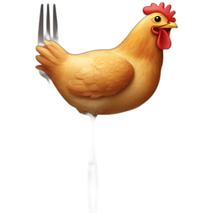 chicken-on-fork emoji