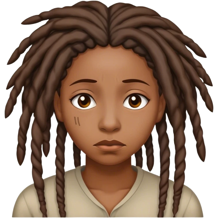 Black woman with locs sad emoji