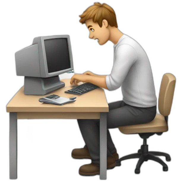 guy working on computer emoji