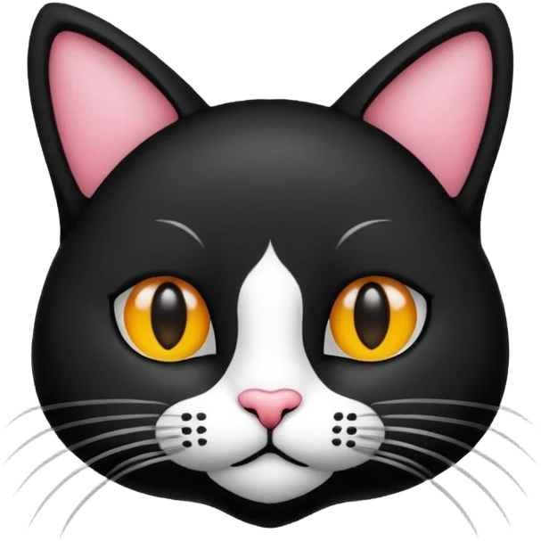 een zwarte kat met een hartje emoji