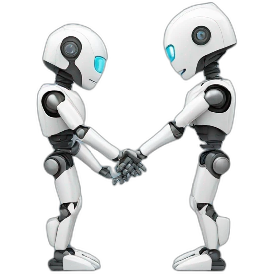 Robot and human shake hands emoji
