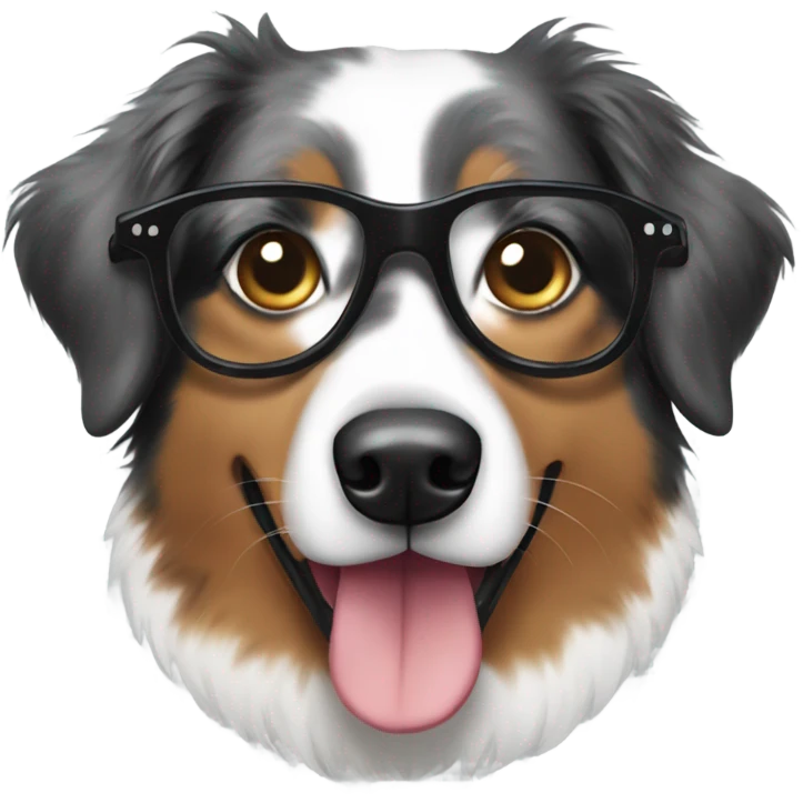 australian shepherd with glasses emoji