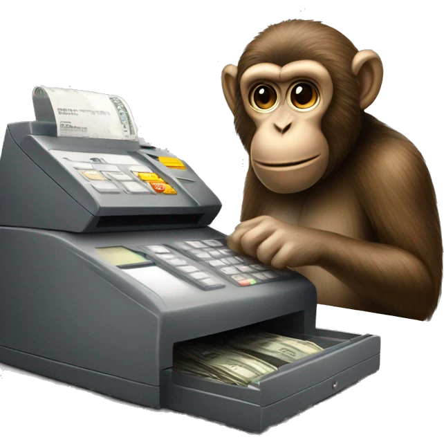 Monkey behind the cash register emoji