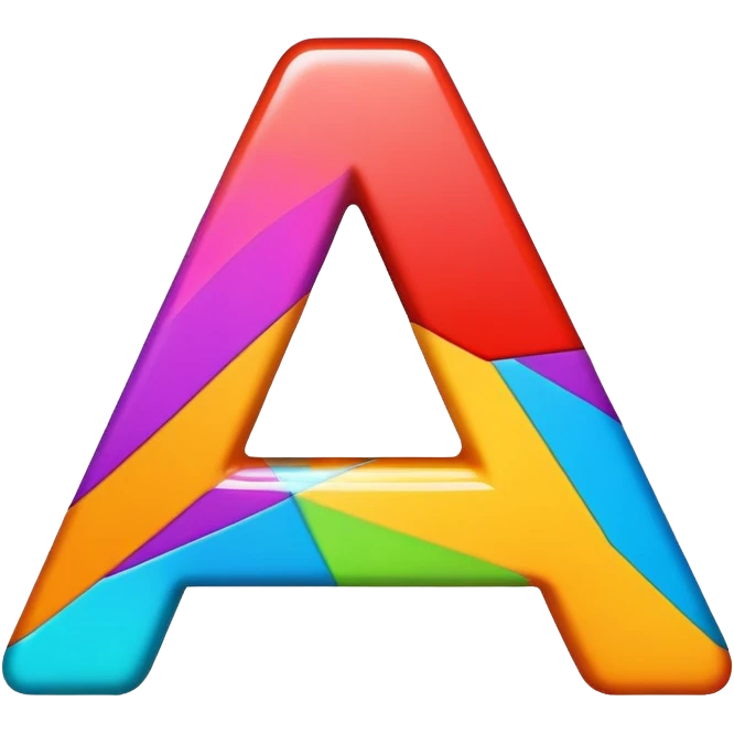 bold letter A in bright colors emoji