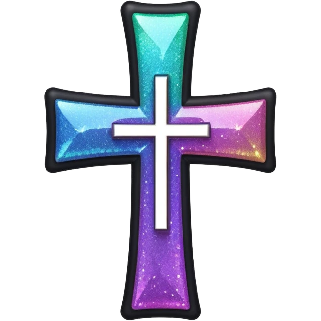 Glitter black cross emoji