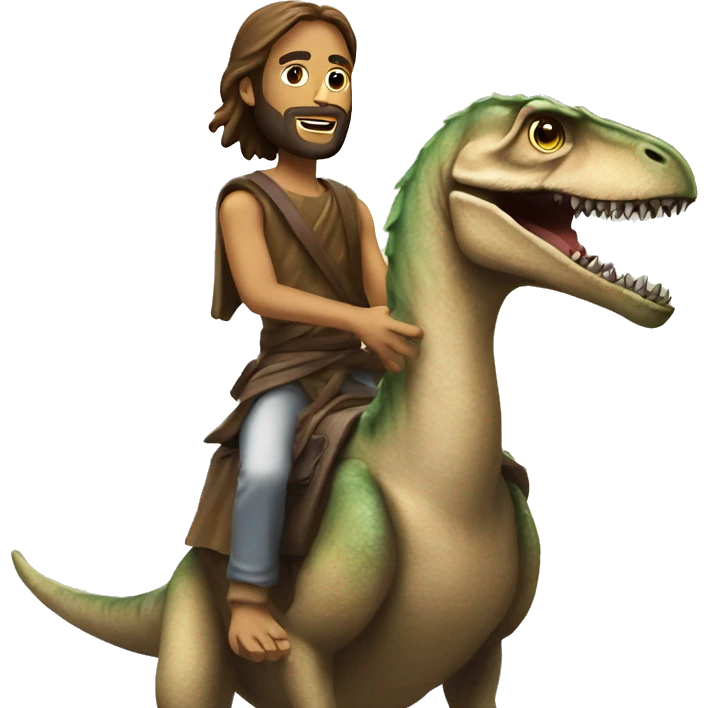jesus on a velociraptor emoji