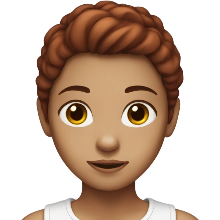 girl with dark red hair and brown eyes  emoji