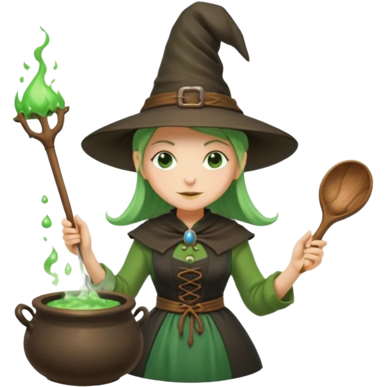 green witch cooking potion emoji