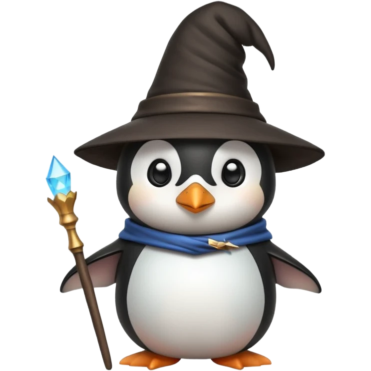 Cute  penguin  wizard ￼ emoji