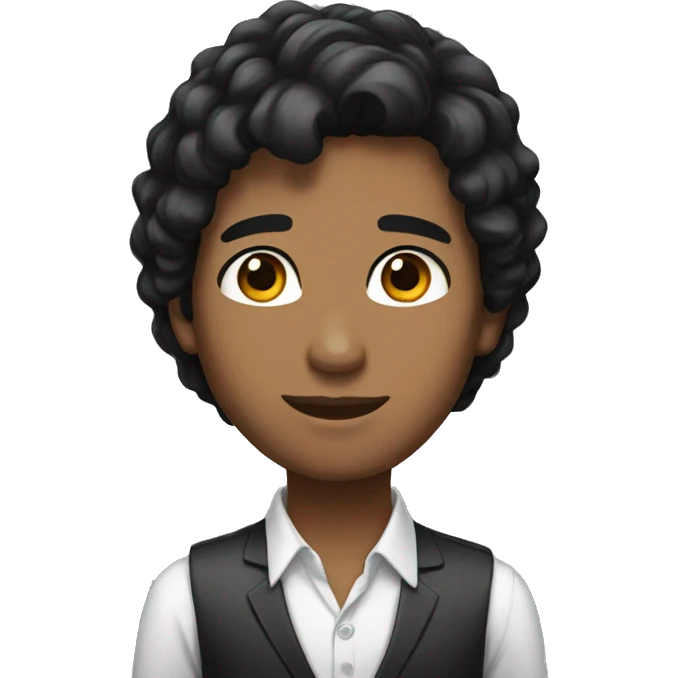 young ceo with black hair brown eyes emoji