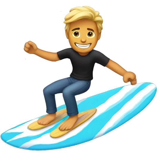 Josh riding a surfboard  emoji