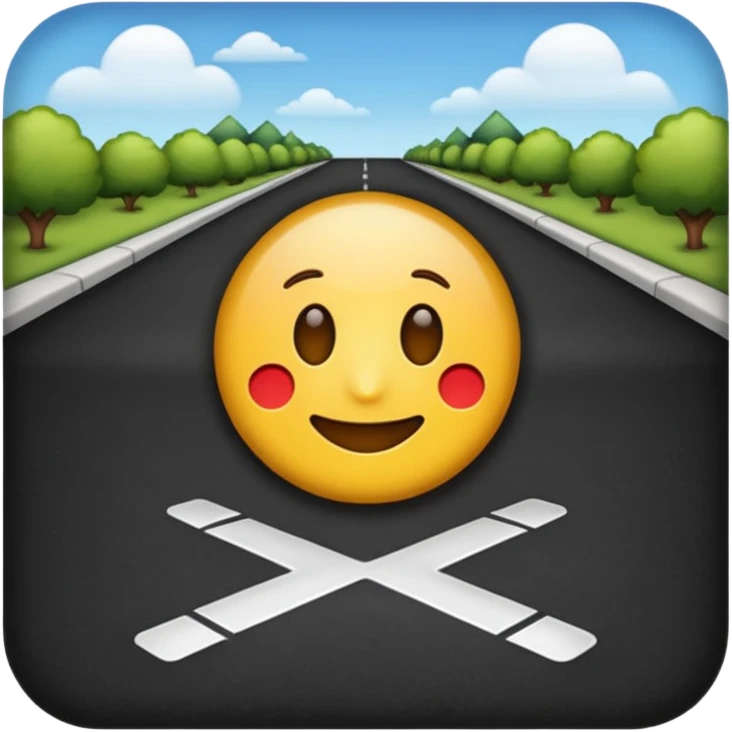 driveway no buildings, clear and recognizable, emoji style emoji