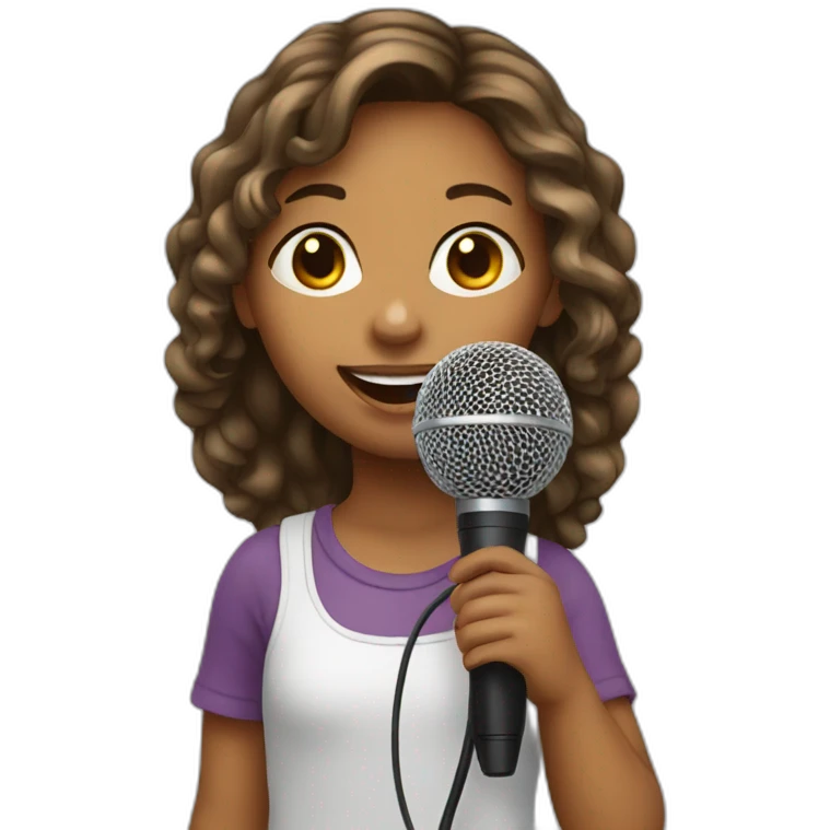 girl child with microphone emoji