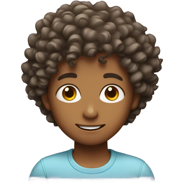 Curly hair boy emoji