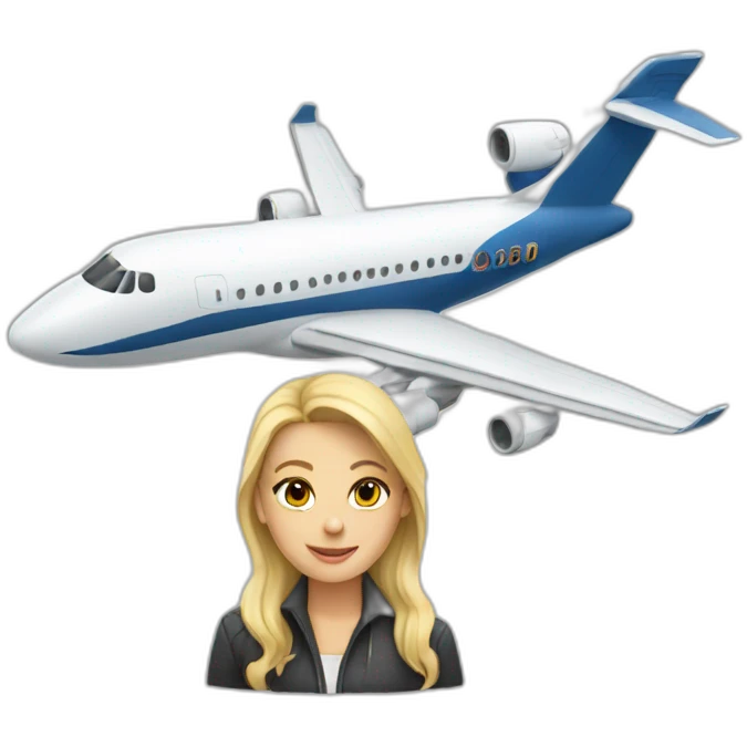 Plane with blonde woman emoji
