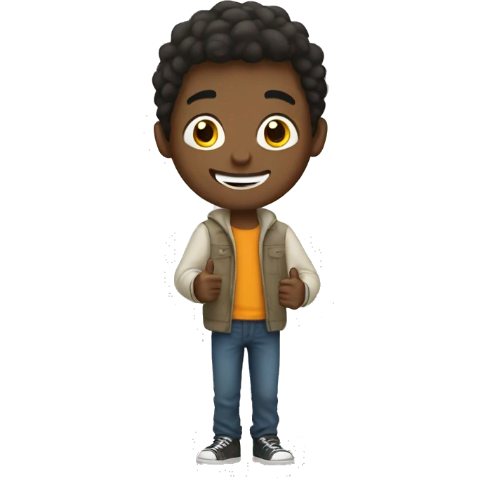 boy with thumbsup emoji