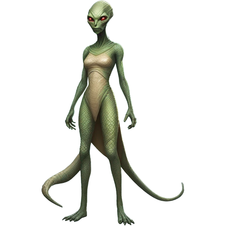 a reptilian alien woman full body emoji