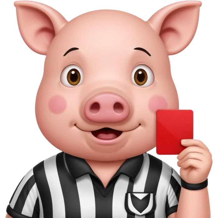 pig referee showing red card emoji