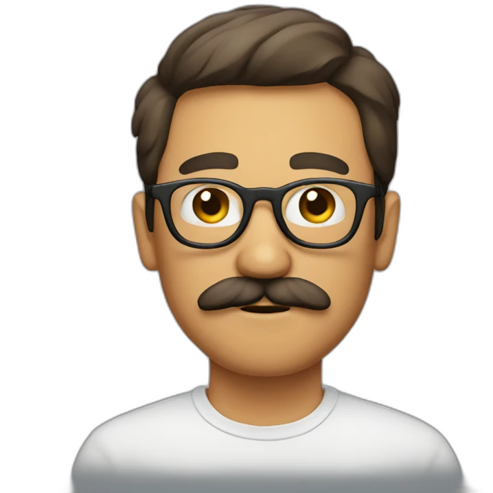 mustache man with glasses emoji