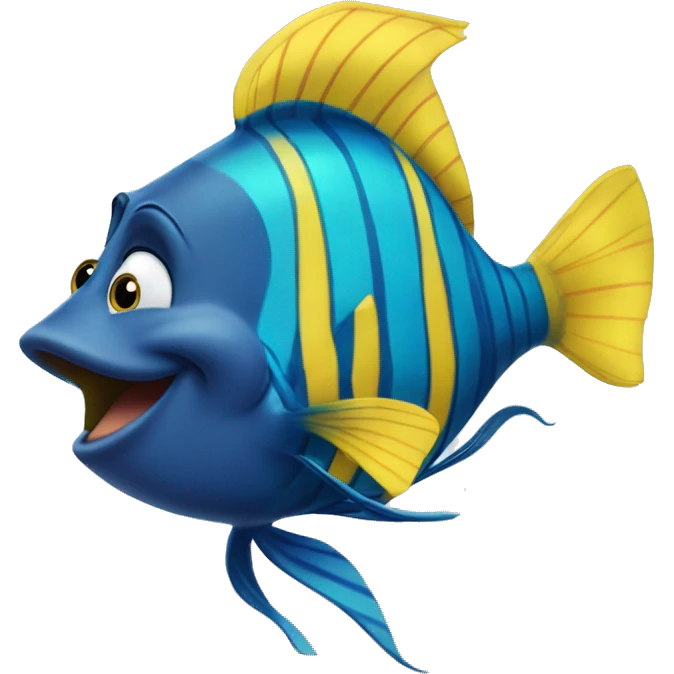 The yellow and blue striped fish in Disney's animated The Little Mermaid emoji