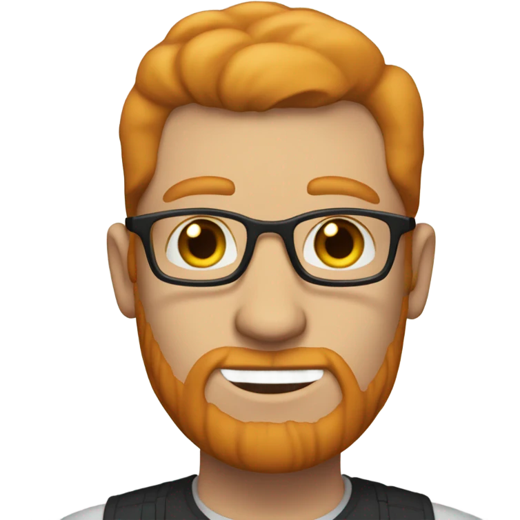 white man, balding ginger hair, ginger sideburns, no beard, glasses emoji