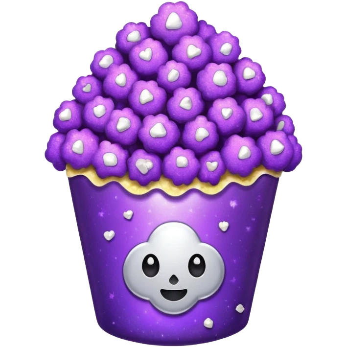 Glitter purple popcorn emoji