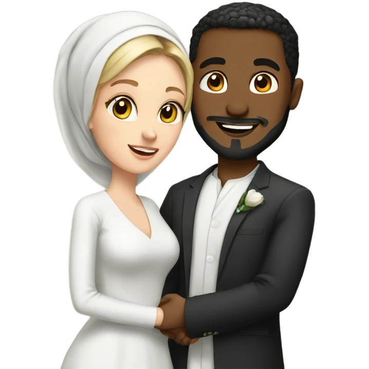 muslim man and white woman married emoji
