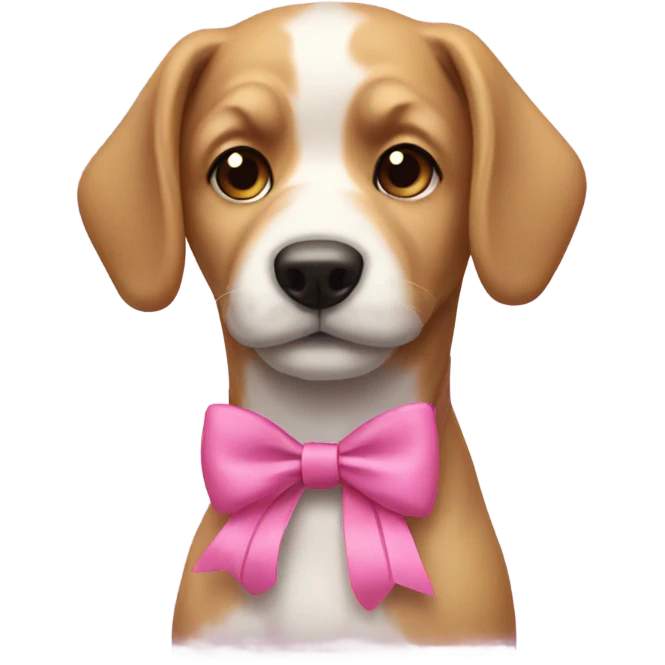Dog with a pink bow emoji