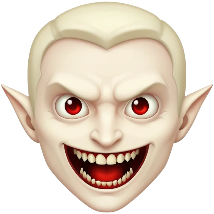 Vampire with large prominent fangs emoji