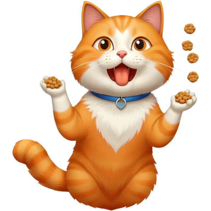 cat dropping food from its mouth emoji